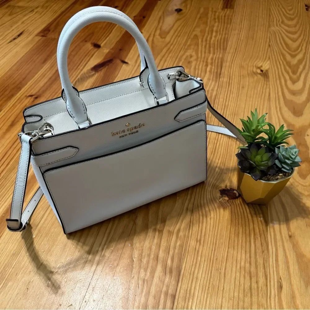 Kate Spade New York Staci Medium Satchel Leather - Parchment